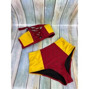 Marvel Her Universe Iron Man Bikini Medium High Waist Red Yellow Swimwear Swim